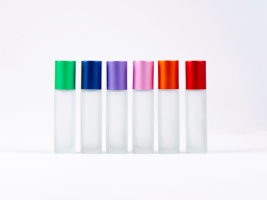 Roll-On-Flasche Säuremattiert 10 ml - Deckel Color